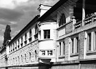 THe long facade of a building alongside the Ljubljanica river. (Ljubljana, Slovenia 2007) [Shot with: compact cam]